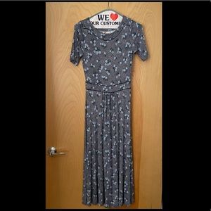 Boden Ava Jersey midi dress navy/heron blue daisy size 6R